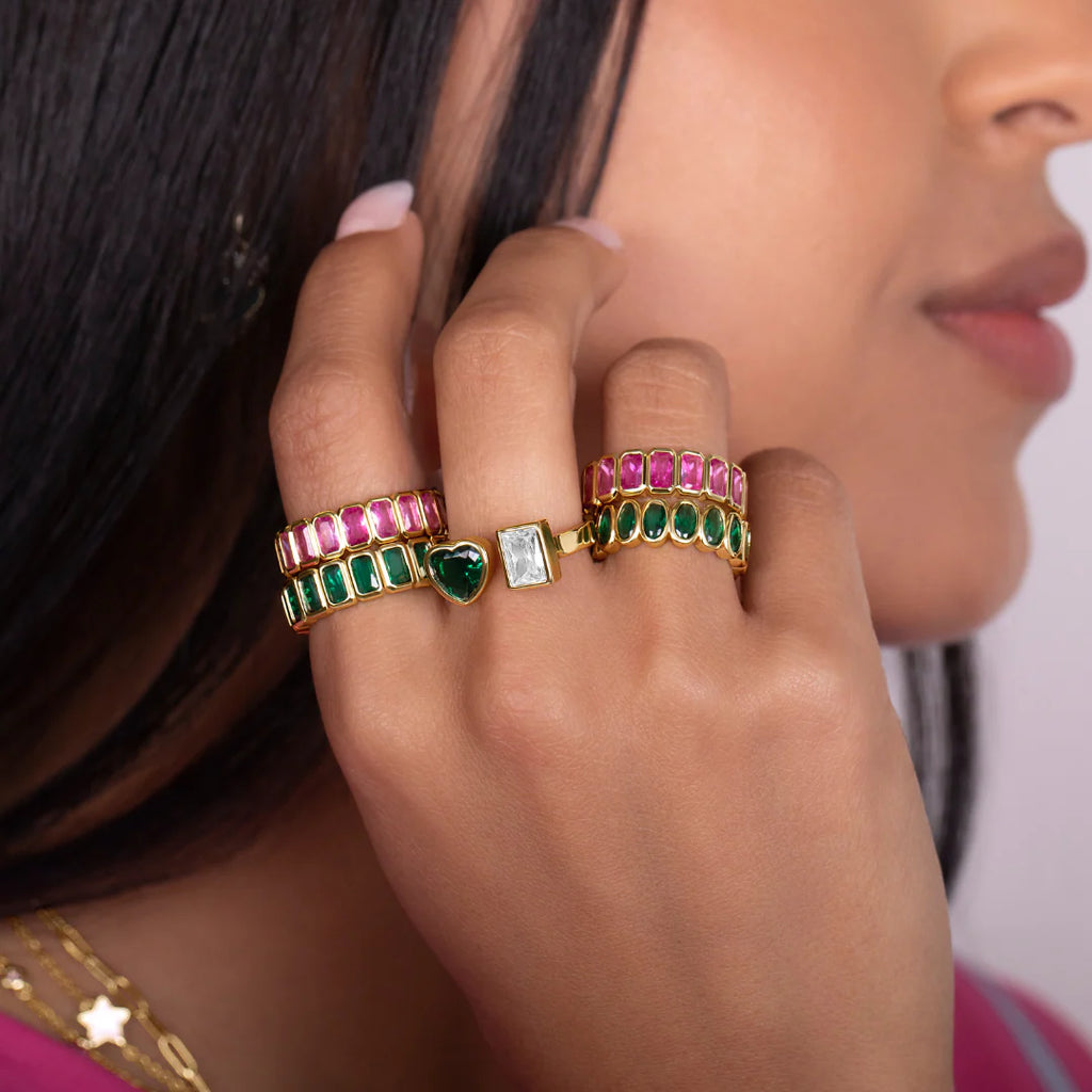 Bezel Emerald Shape Band