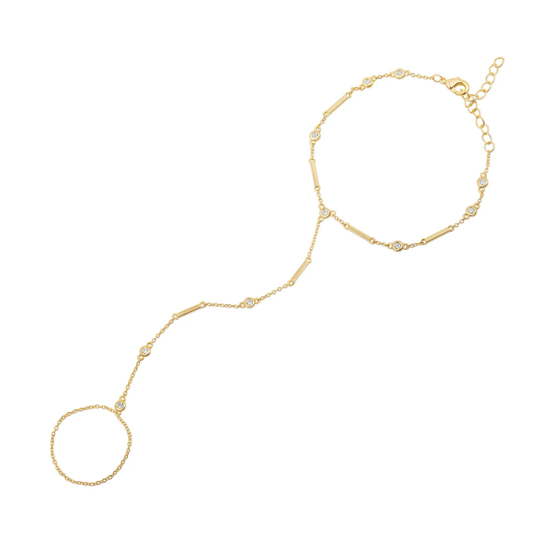 Diamond Bezel Bar Hand Chain