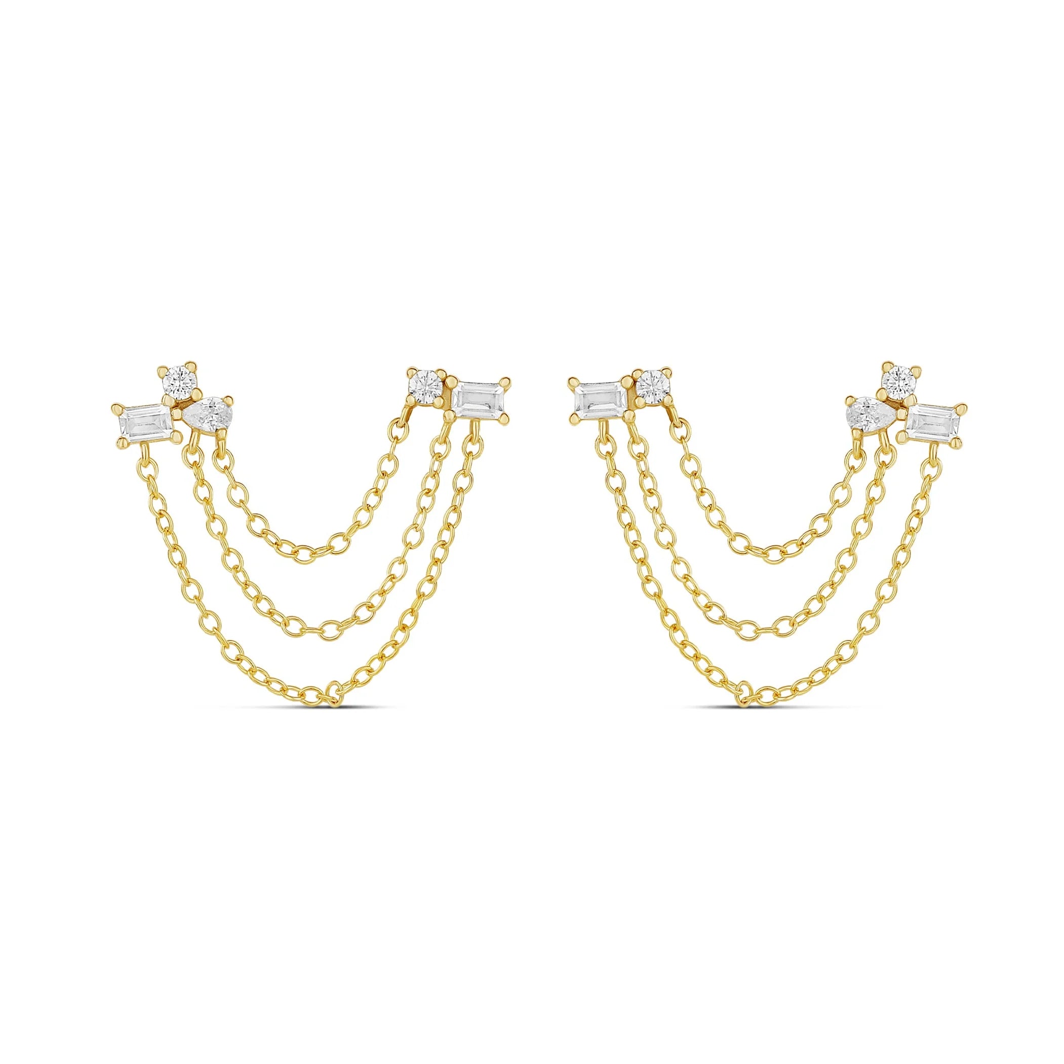 Diamond Drape Double Studs
