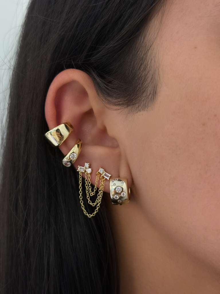 Diamond Drape Double Studs