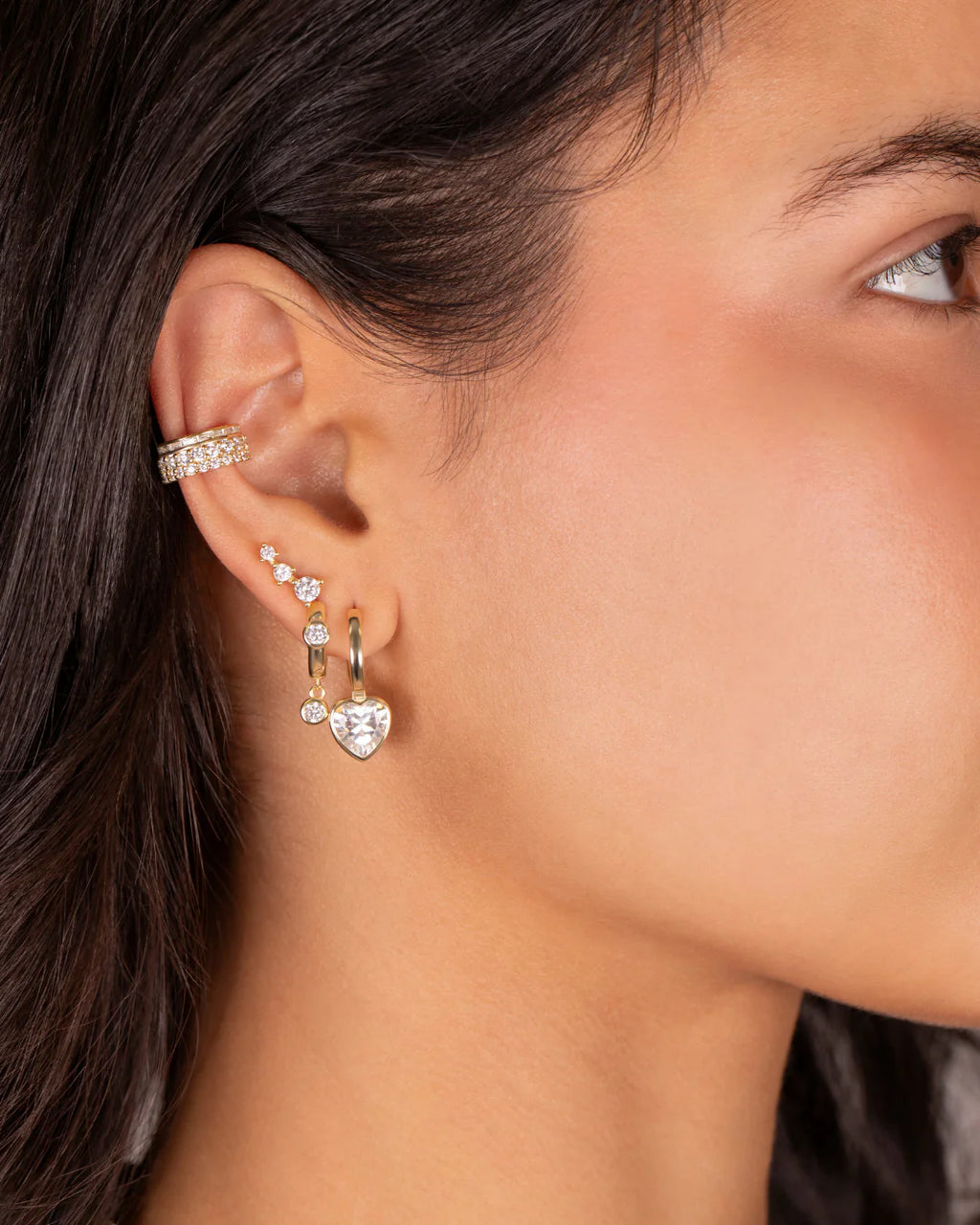 Diamond Glow Bezel Huggies