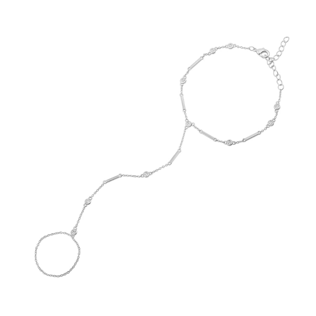 Diamond Bezel Bar Hand Chain