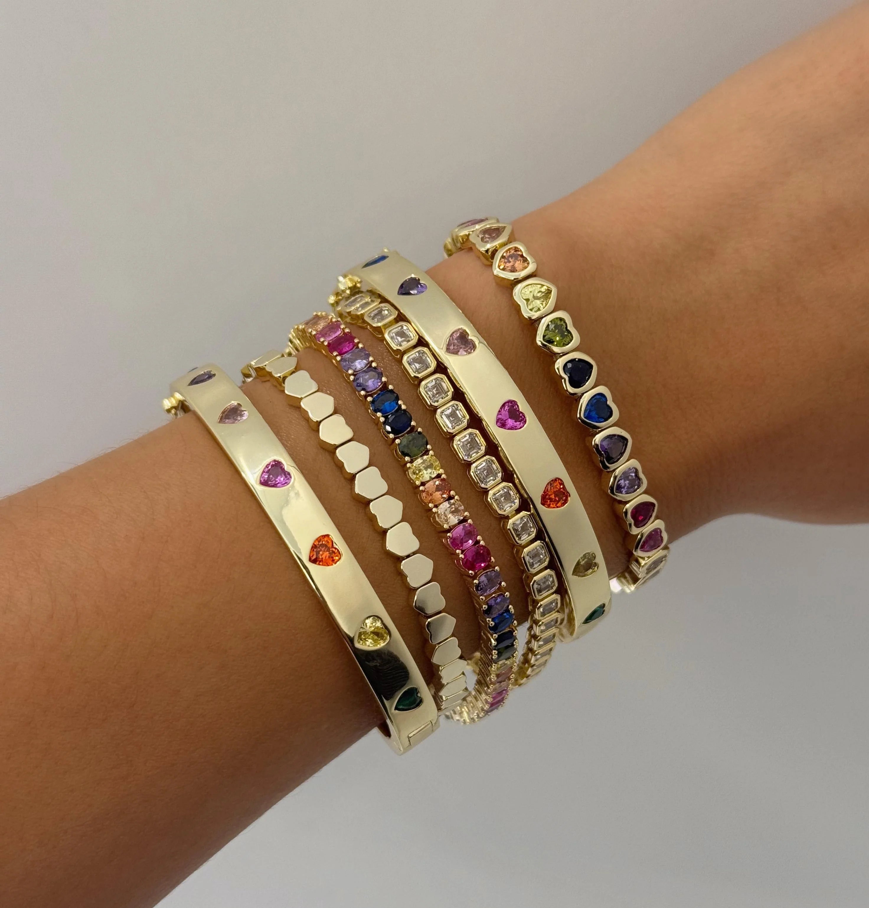 Heartburst Rainbow Bangle