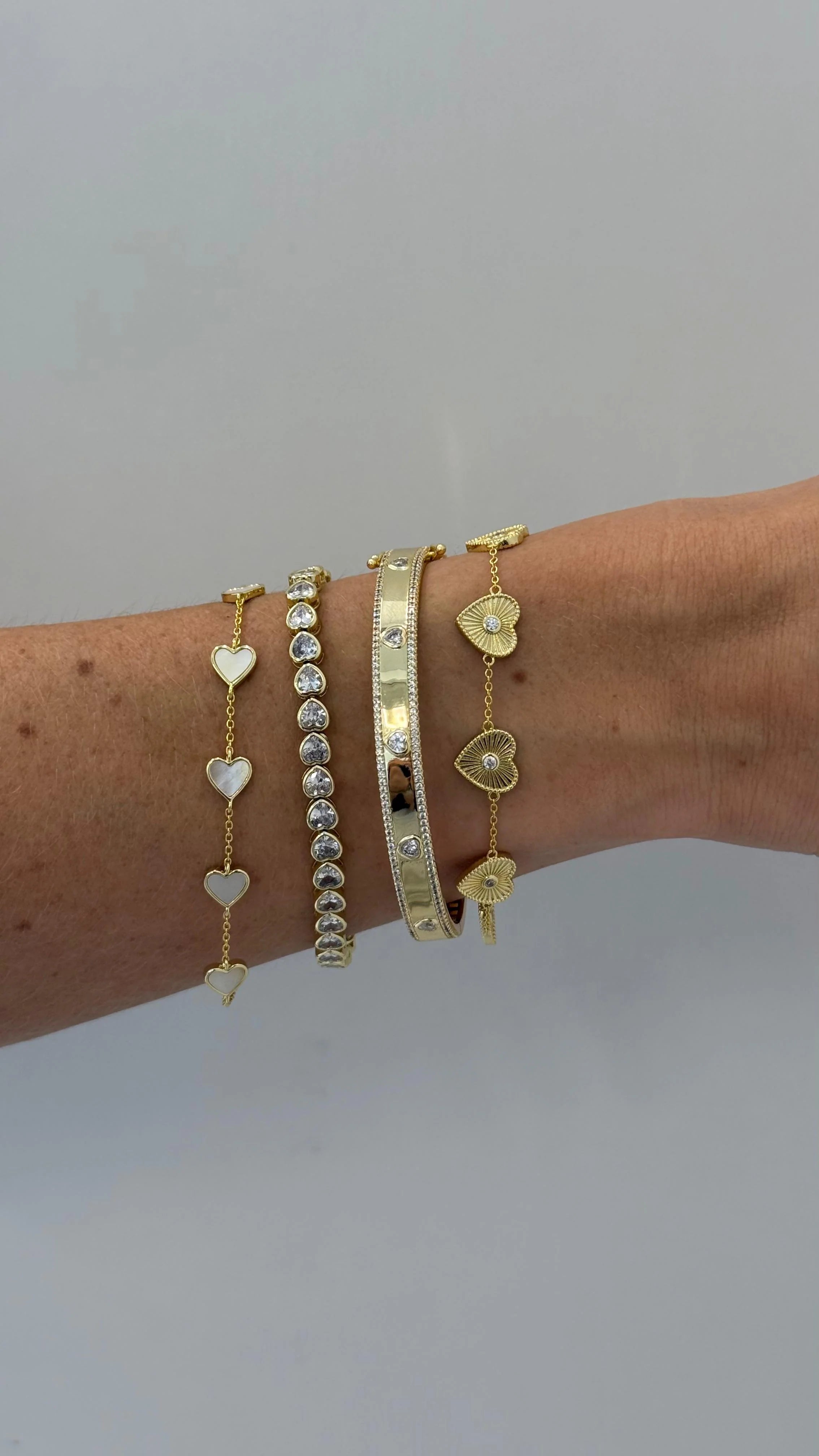 Pave Hearts Bangle