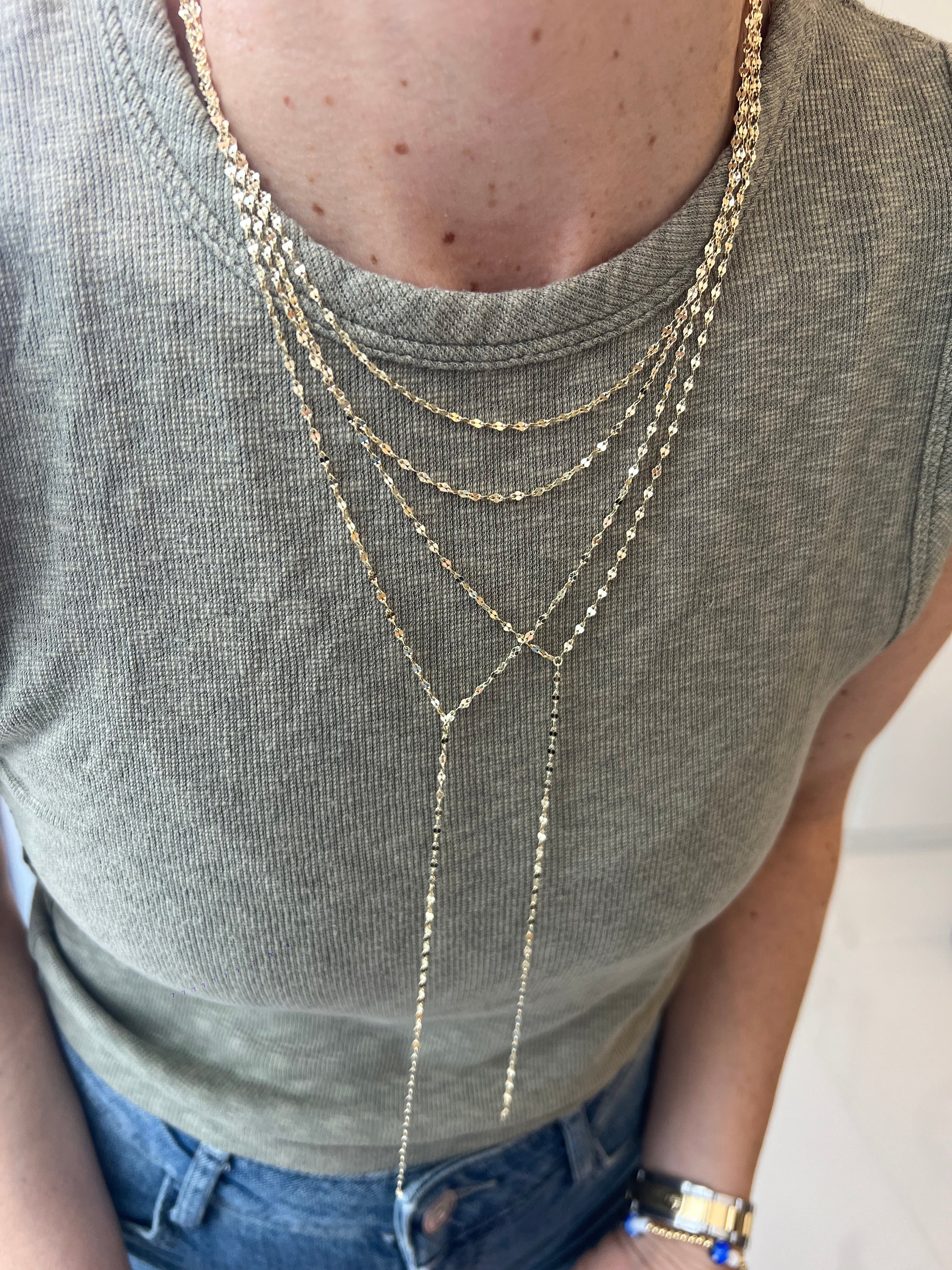 Shimmery Lariat Necklace